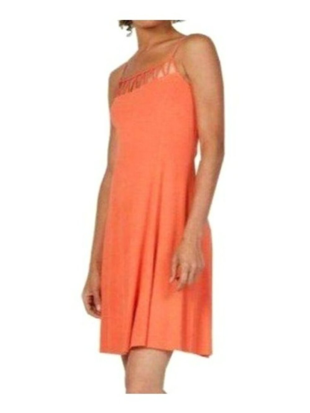 Bailey 44 Orange Cute Dress Orange Cross-strap Desouk Cute Mini Size Large CJ202